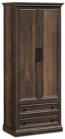 Wardrobe Mozart with 2 doors and drawers in walnut colour 83x52x202,5cm 83x52x202.5 εκ.