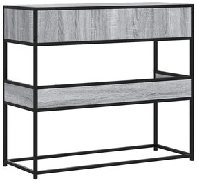 vidaXL Τραπέζι κονσόλας Γκρίζο Σονόμα 90x35x80 cm Ξύλινη κατασκευή