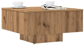 Τραπεζάκι Σαλονιού Αρτισιανή Δρυς 60x60x31,5εκ Επεξεργασμ. Ξύλο