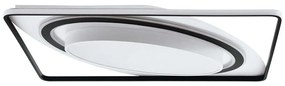 Φωτιστικό Οροφής - Πλαφονιέρα Benalauri 39864 65x65x8,5cm Dim Led Black-White Eglo Steel,Plastic