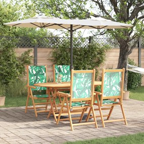 vidaXL Σετ Τραπεζαρίας Κήπου Floral 5 pcs Μοτίβο φύλλων Κανονικός