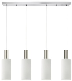 SE21-NM-4-4NM-GL3 ADEPT TUBE Nickel Matt Pendant White Glass+