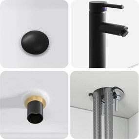 vidaXL Επιτοίχιος νιπτήρας βανίλιας Λευκό 49 x 41 x 63 εκ.