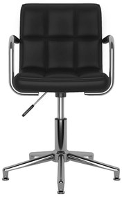 vidaXL Καρέκλα Τραπεζαρίας Περιστρεφόμενη Μαύρη από Συνθετικό Δέρμα