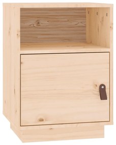 vidaXL Κομοδίνο Λευκό 40 x 34 x 55 εκ. από Μασίφ Ξύλο Πεύκου