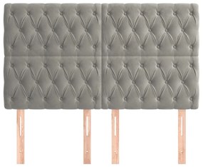 vidaXL Κεφαλάρια Κρεβατιού 4 τεμ. Αν. Γκρι 80x7x78/88 εκ.Βελούδινο