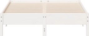 vidaXL Σκελετός Κρεβ. Χωρίς Στρώμα Λευκό 140x190 εκ Μασίφ Πεύκο