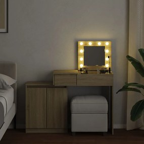 Μπουντουάρ με LED Sonoma Δρυς 115x37x110,5 εκ. - Καφέ