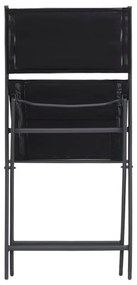 Καρέκλες Εξωτερικού Χώρου Πτυσσόμενες 4 τεμ. Ατσάλι/Textilene - Μαύρο