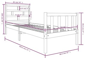 ΠΛΑΙΣΙΟ ΚΡΕΒΑΤΙΟΥ ΛΕΥΚΟ 75X190 ΕΚ ΜΑΣΙΦ ΠΕΥΚΟ 2FT6 SMALL SINGLE 3101309