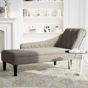 vidaXL Ανάκλιντρο Taupe Υφασμάτινο με Μαξιλάρι και Μπράτσο