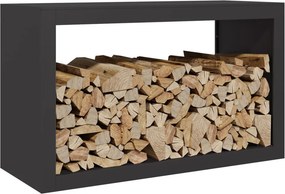 vidaXL Ράφι Καυσόξυλων Μαύρο 100x40x60 εκ. Ατσάλινο