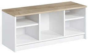 Παπουτσοθήκη London Megapap χρώμα λευκό - sapphire oak 100x35x40εκ.