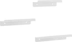 vidaXL Ράφια Τοίχου 3 τεμ. Ασημί Ανοξείδωτο Ατσάλι