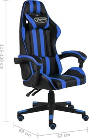 vidaXL Καρέκλα Racing Μαύρο / Μπλε από Συνθετικό Δέρμα