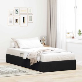 vidaXL Κρεβάτι Οθωμανικού Τύπου Μαύρο 90 x 200 cm Βελούδο