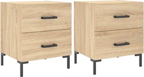 vidaXL Κομοδίνα 2 τεμ. Sonoma Δρυς 40 x 35 x 47,5 εκ. Επεξεργ. Ξύλο
