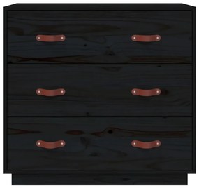 vidaXL Ντουλάπι Μαύρος 80x40x75 εκ. από Μασίφ Ξύλο Πεύκου