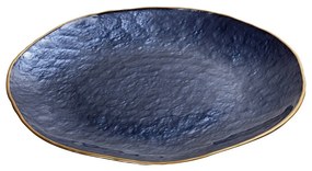 Διακοσμητική Πιατέλα Γυάλινη Μπλε Shine ESPIEL 33x2εκ. DAC1805