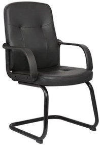 WOODWELL ΕΟ533BF1300V Πολυθρόνα Γραφείου Επισκέπτη, Pu Μαύρο 57x59x95cm ΕΟ533