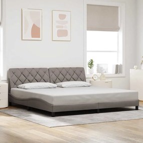 vidaXL Σκελετός Κρεβατιού Χωρίς Στρώμα Taupe 200x200 εκ.Υφασμάτινο