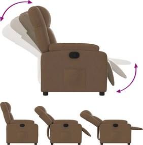 vidaXL Πολυθρόνα Ανακλινόμενη Καφέ Υφασμάτινη