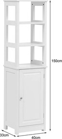 Ντουλάπι-στήλη Larben pakoworld mdf λευκό 40x33x150εκ