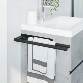 vidaXL Ράφι Πετσέτας Μαύρο 40 x 9 x 4 εκ Ανοξείδωτο ατσάλι