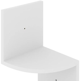 vidaXL Γωνιακή Ραφιέρα Τοίχου Λευκή 19 x 19 x 123 εκ. από Επεξ. Ξύλο