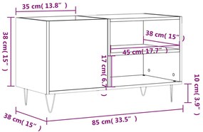 Δισκοθήκη Γυαλ. Λευκή 85 x 38 x 48 εκ. από Επεξεργασμένο Ξύλο - Λευκό