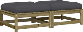 vidaXL Patio Footstool Natural Impregnated