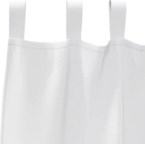 vidaXL Κουρτίνες Μαύρης Ύφανσης με Δαχτυλίδια 2 pcs Καθαρό Λευκό