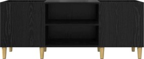 vidaXL Ντουλάπι δίσκων βινυλίου Μαύρη Οξυά 121 x 38 x 48 cm