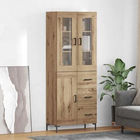 vidaXL Highboard με συρτάρι 2 pcs Artisan Oak Επεξεργασμένο ξύλο