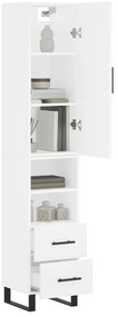 vidaXL Ντουλάπι Λευκό 34,5 x 34 x 180 εκ. από Επεξεργασμένο Ξύλο