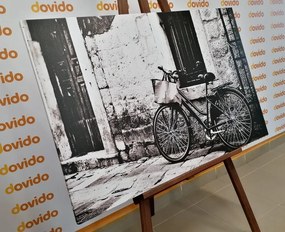 Εικόνα ρετρό ποδήλατο σε ασπρόμαυρο σχέδιο - 90x60