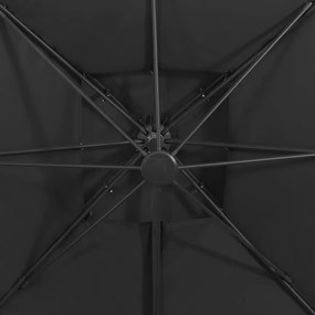 Ομπρέλα Κρεμαστή με Διπλή Οροφή Μαύρη 300 x 300 εκ. - Μαύρο