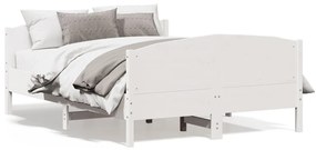 vidaXL Σκελετός Κρεβ. Χωρίς Στρώμα Λευκό 120x190 εκ Μασίφ Πεύκο