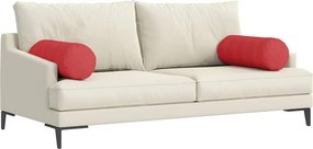 vidaXL Μαξιλάρια Στήριγμα 2 pcs Κόκκινο Ø 25 x 70 cm ύφασμα