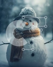 Intra Συλλεκτικό Ξύλινο Παζλ Plywood  4mm - Winter Wonderland: Εικόνα ενός χιονάνθρωπου στο χιόνι Σε Ξύλινο Κουτί - Διαστάσεις Puzzle: 10x10 cm – 25 κομμάτια
