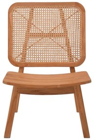 Καρέκλα Viborg φυσικό teak ξύλο-φυσικό rattan 60x75x87εκ 60x75x87 εκ.