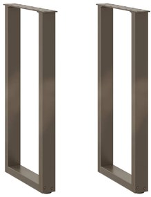 vidaXL Πόδια Κονσόλας 2 τεμ. σε σχήμα U από Φυσικό Ατσάλι 28x(72-73) εκ. Ατσάλι