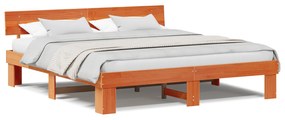 vidaXL Σκελετός Κρεβατιού Καφέ κεριού 180 x 200 cm Ξύλο πεύκου