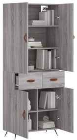 vidaXL Ντουλάπι Γκρι Sonoma 69,5 x 34 x 180 εκ. Επεξεργασμένο Ξύλο