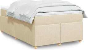 vidaXL Κρεβάτι Boxspring με Στρώμα Κρεμ 120x200 εκ. Υφασμάτινο