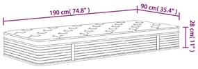 Στρώμα με Pocket Springs Medium 90x190 εκ. Μονό - Γκρι