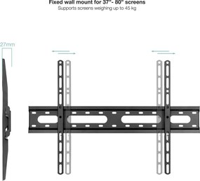 Βάση Τηλεόρασης TooQ LP1082F-B 80" 45 kg