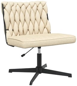 vidaXL Καρέκλα Γραφείου Περιστρεφόμενη Κρεμ Υφασμάτινη