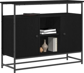 vidaXL Πλαϊνό γραφείο Μαύρη Οξυά 100 x 35 x 80 εκ. Επεξεργασμένο ξύλο