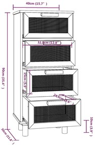 ΣΥΡΤΑΡΙΕΡΑ ΛΕΥΚΗ 40 X 30 X 90 ΕΚ. ΜΑΣΙΦ ΠΕΥΚΟ &amp; ΦΥΣΙΚΟ ΡΑΤΑΝ 345642